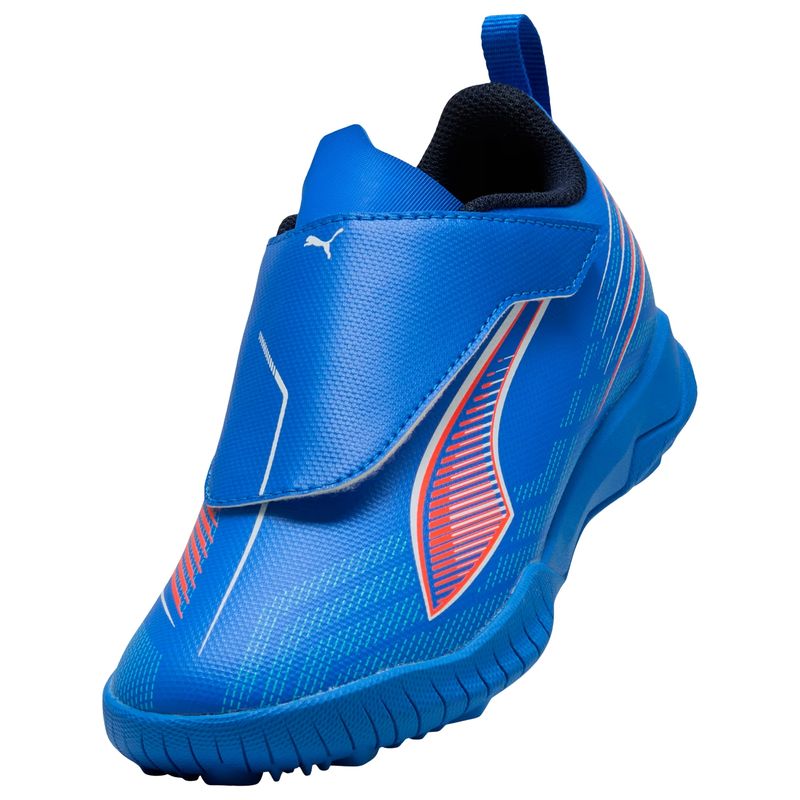 chuteira-society-puma-ultra-6-play-velcro-tt-infantil-azul