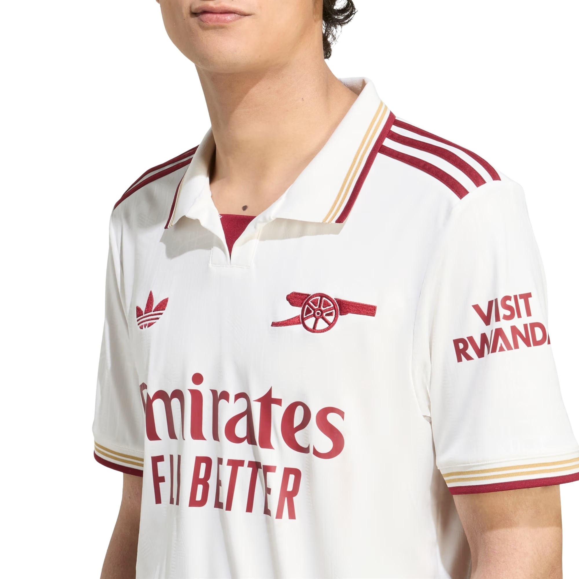 Camisa Arsenal III 25/26 Adidas Masculina - Branca/Bordô - Bayard