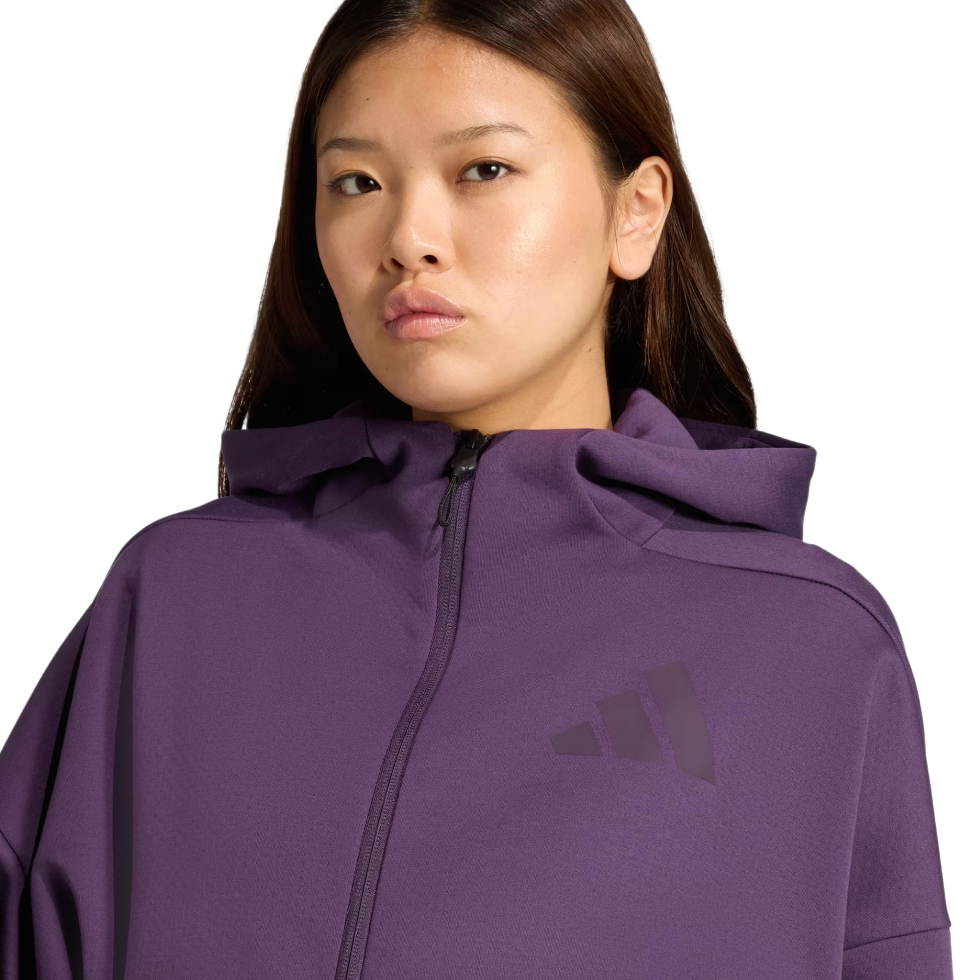 Jaqueta Com Capuz Adidas Moletom Z.N.E Feminina - Roxa - Bayard