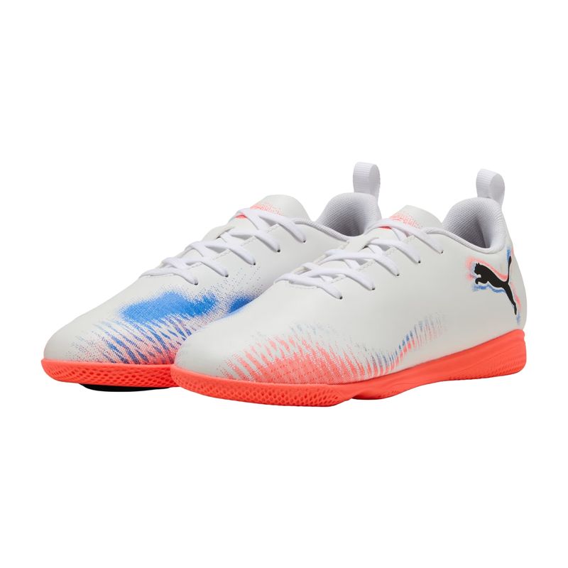 chuteira-futsal-puma-future-8-play-it-infantil-branca-coral