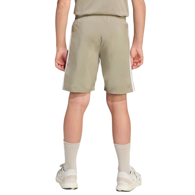 shorts-adidas-3-stripes-essentials-climacool-infantil-caqui