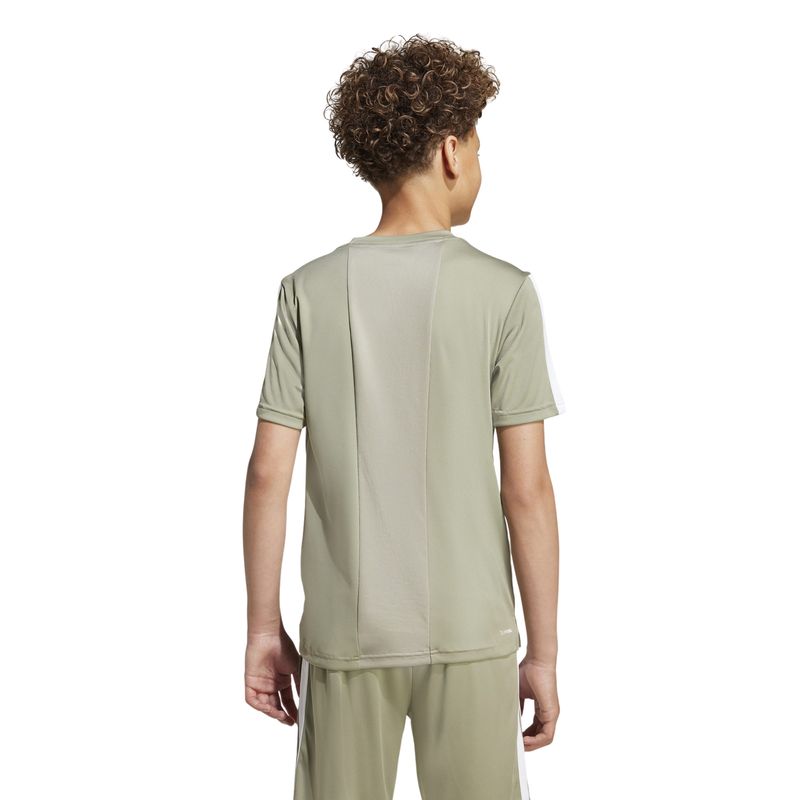 camiseta-adidas-3-stripes-train-essentials-infantil-caqui