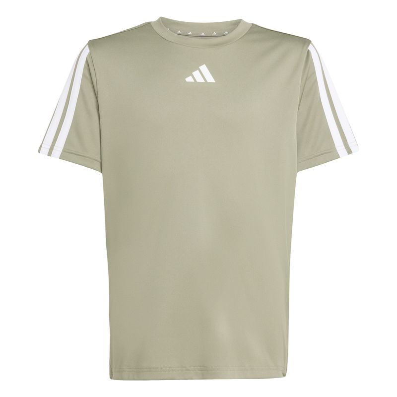 camiseta-adidas-3-stripes-train-essentials-infantil-caqui