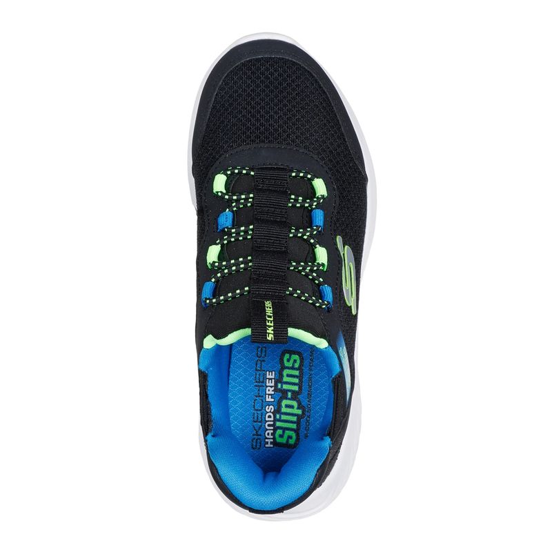 tenis-skechers-bounder-brisk-burst-infantil-preto