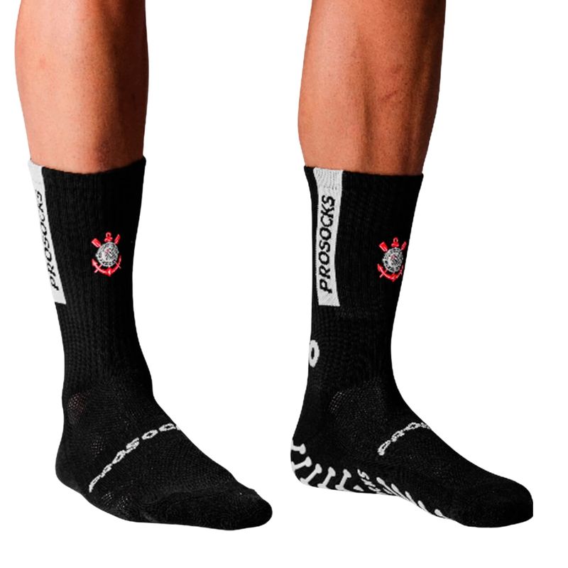 meia corinthians prosocks ultragrip unissex - preta