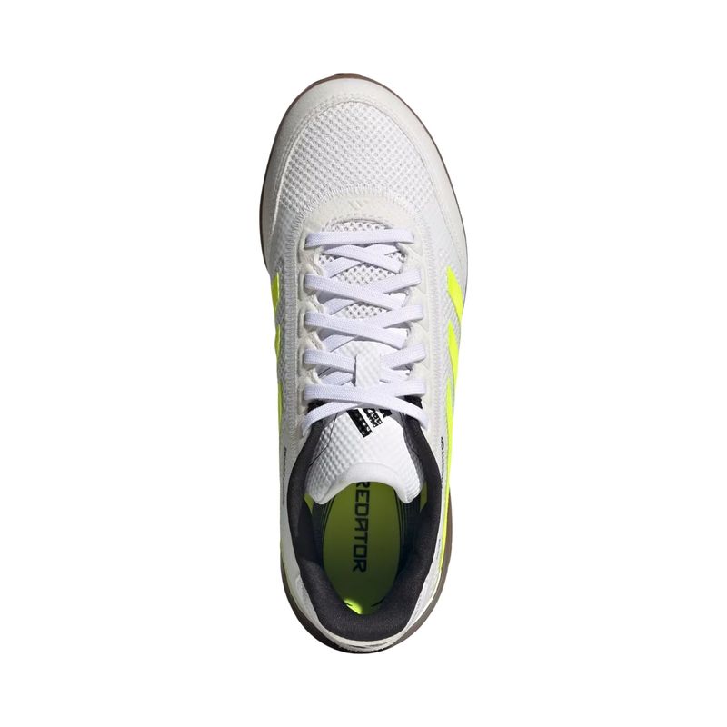 chuteira-futsal-adidas-predator-league-infantil-branca-amarela
