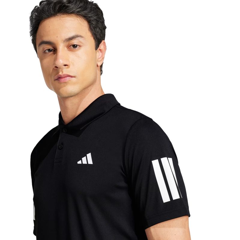 camisa-polo-adidas-club-3-listras-masculina-preta