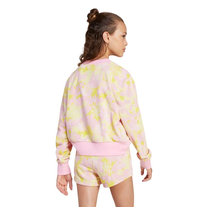 blusão-adidas-moletom-season-essentials-flower-infantil-rosa