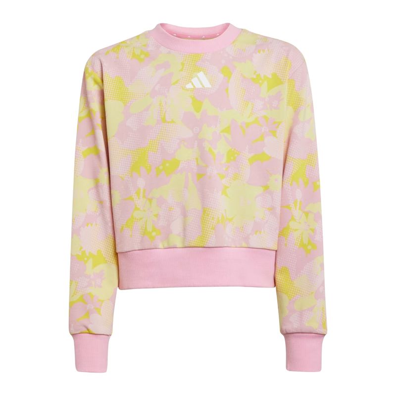 blusão-adidas-moletom-season-essentials-flower-infantil-rosa
