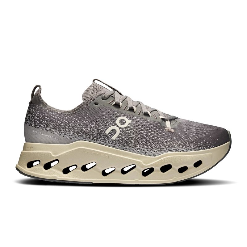 tênis-on-running-cloudsurfer-max-masculino-cinza-bege