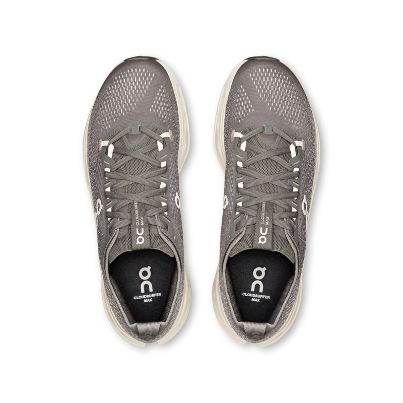 tênis-on-running-cloudsurfer-max-masculino-cinza-bege