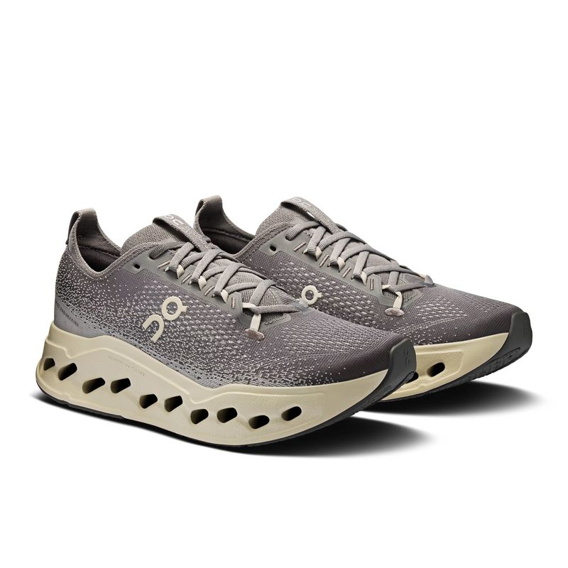 tênis-on-running-cloudsurfer-max-masculino-cinza-bege
