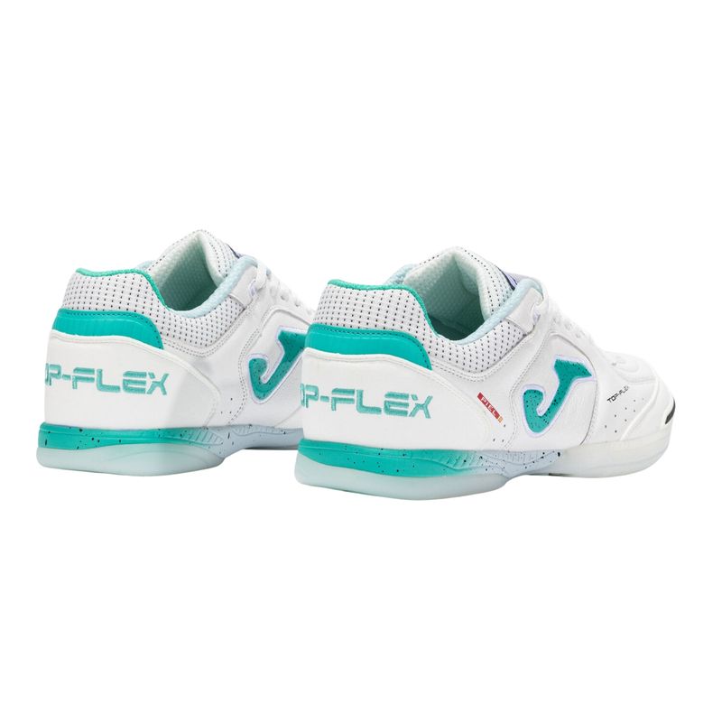chuteira-futsal-joma-top-flex-25-masculina-branca-turquesa