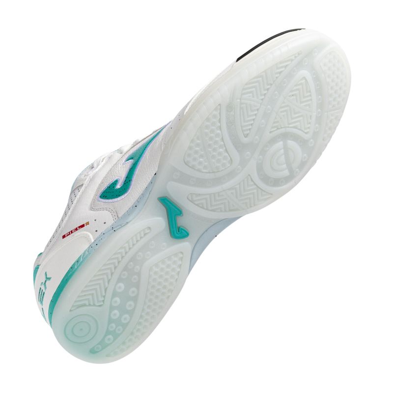 chuteira-futsal-joma-top-flex-25-masculina-branca-turquesa