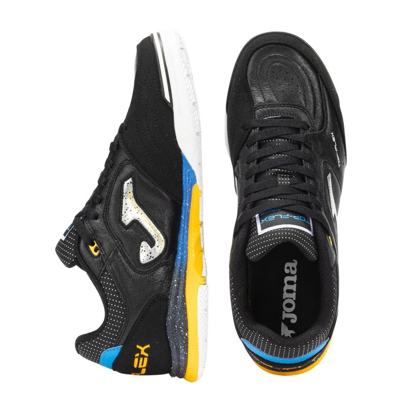chuteira-futsal-joma-top-flex-rebound-25-masculina-preta-amarela