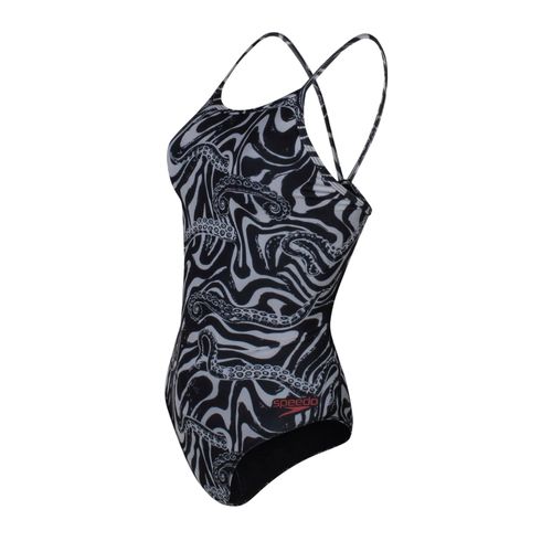 Maiô Speedo Open Octopus Feminino - Preto