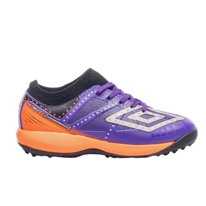 chuteira-society-umbro-ultimate-ii-jr-dia-de-los-muertos-infantil-roxa-laranja