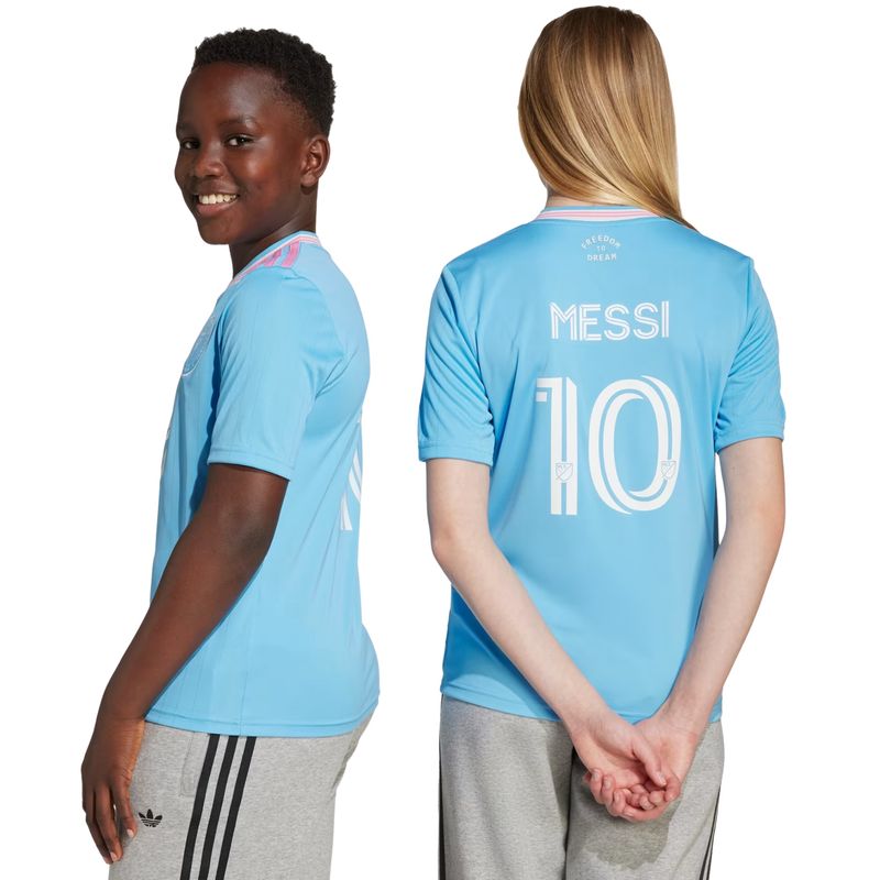 camisa inter miami iii 25/26 adidas messi infantil - azul claro