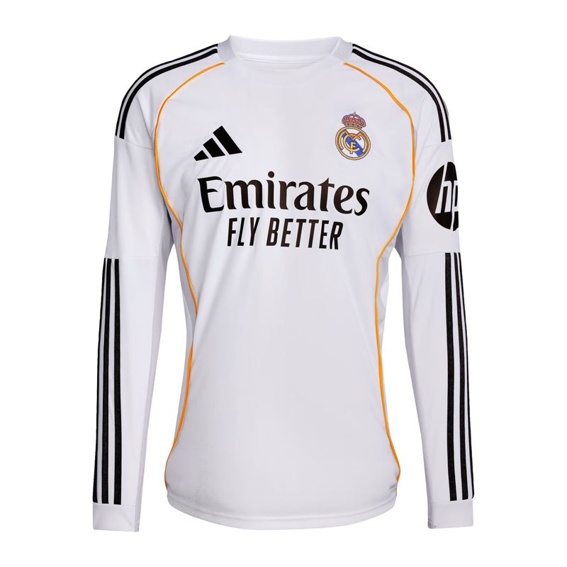 camisa-real-madrid-i-25/26-adidas-manga-longa-masculina-branca