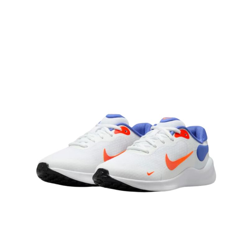 Tênis Nike Revolution 7 Infantil - Branco/Laranja