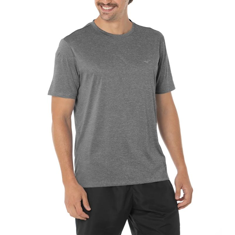 Camiseta Mizuno Run Spark 2 Mescla Masculina - Preta