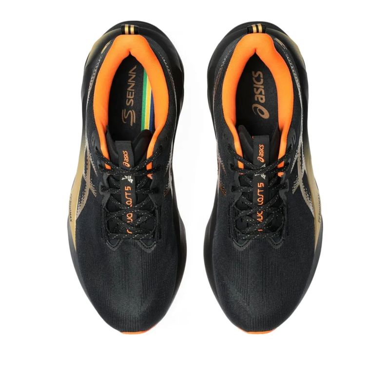 tênis-asics-novablast-5-senna-samurai-masculino-preto-dourado