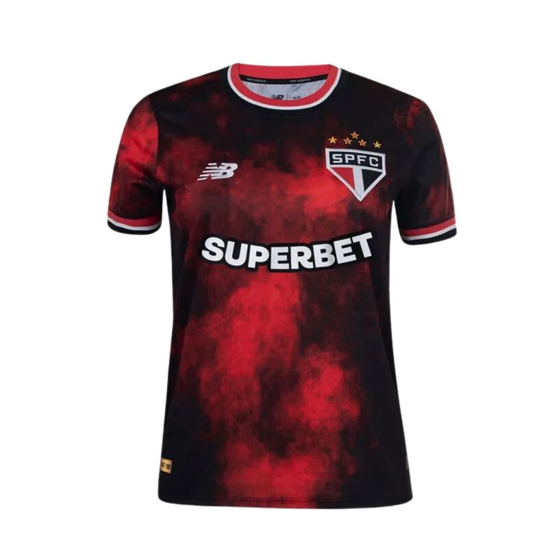 Camisa São Paulo III 2024/25 New Balance Torcedor Feminina - Preta/Vermelha