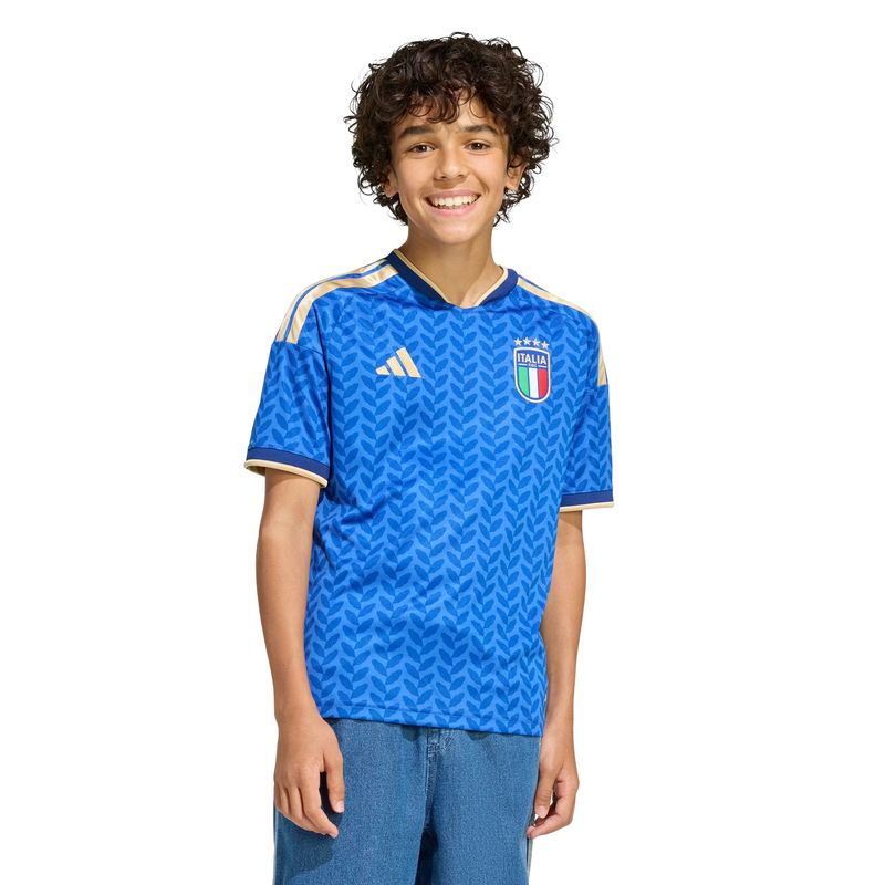 camisa itália i 26 adidas torcedor infantil - azul