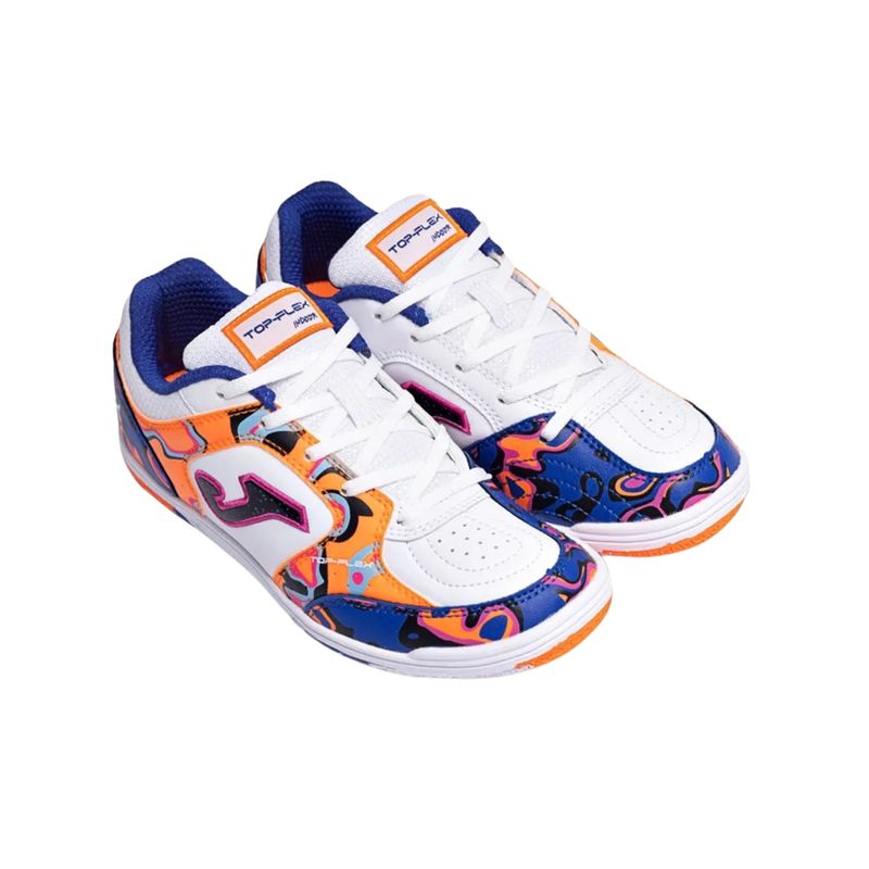 chuteira-futsal-joma-top-flex-infantil-branca-multicolor