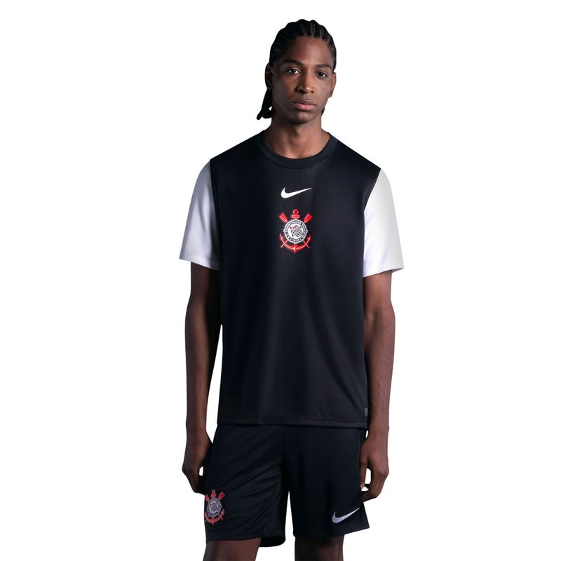camisa-corinthians-ii-2025-26-nike-fã-masculina-preta-branca