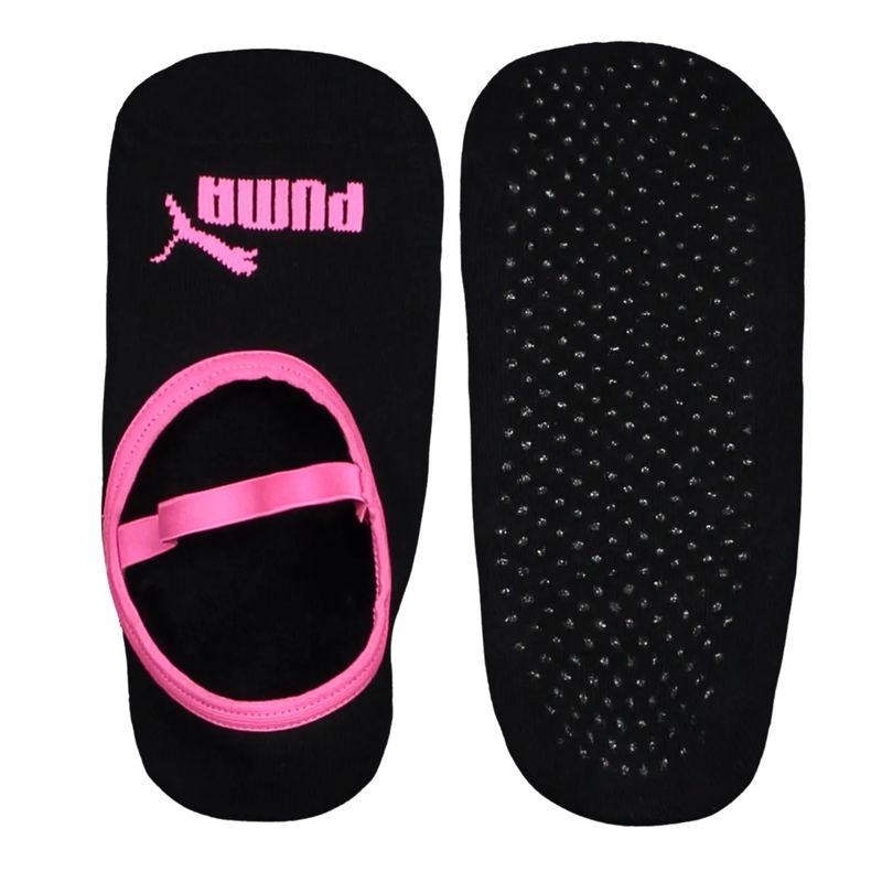 meia-sapatilha-puma-antiderrapante-feminina-preta-rosa