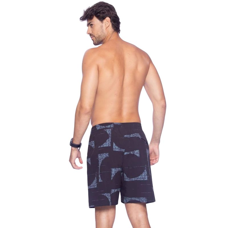bermuda-speedo-média-estampada-masculina-preta