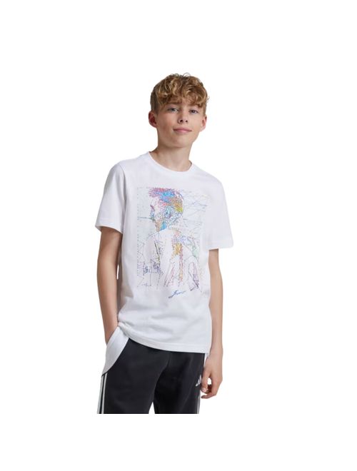 Camiseta Adidas Estampada Messi Infantil - Branca