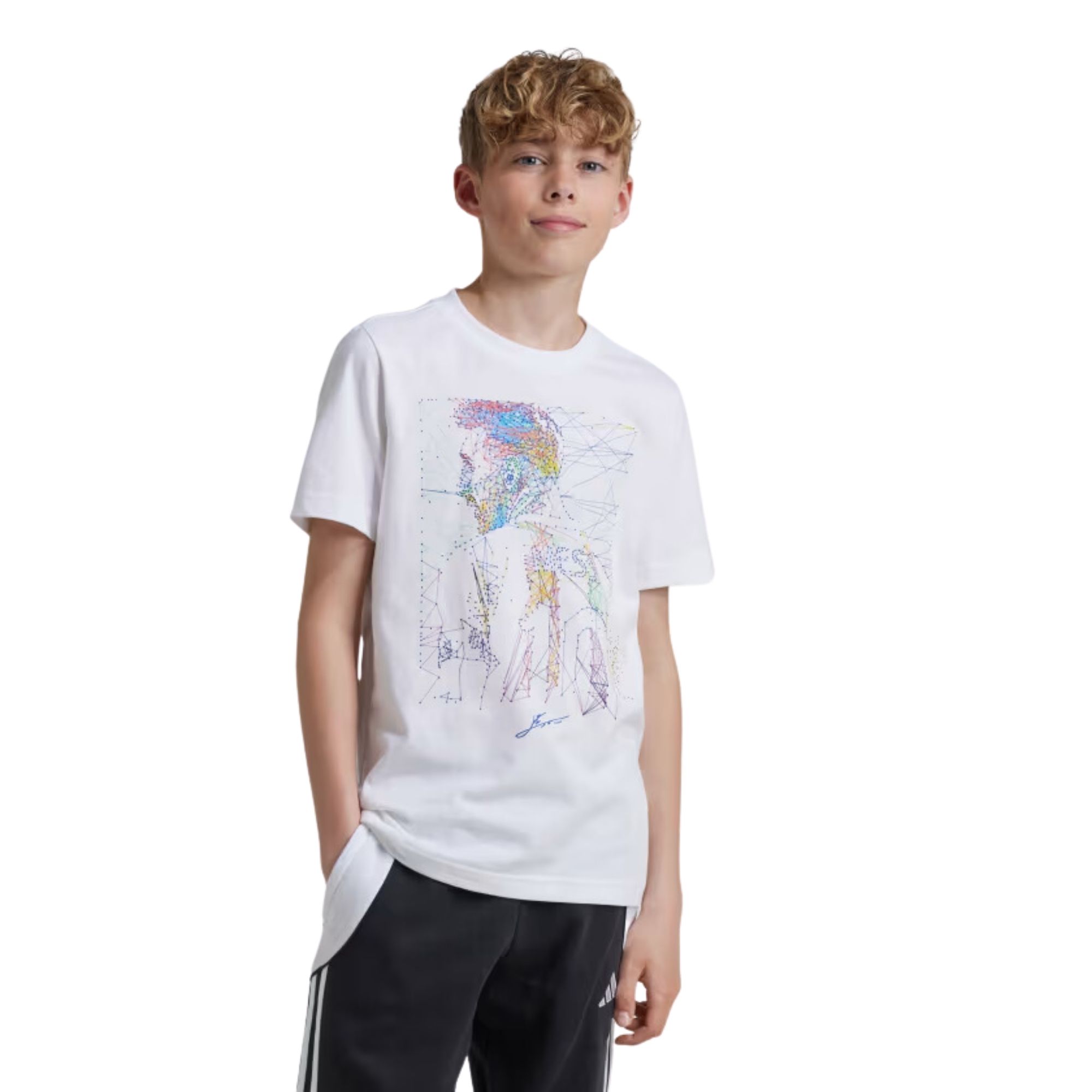 Camiseta Adidas Estampada Messi Infantil - Branca