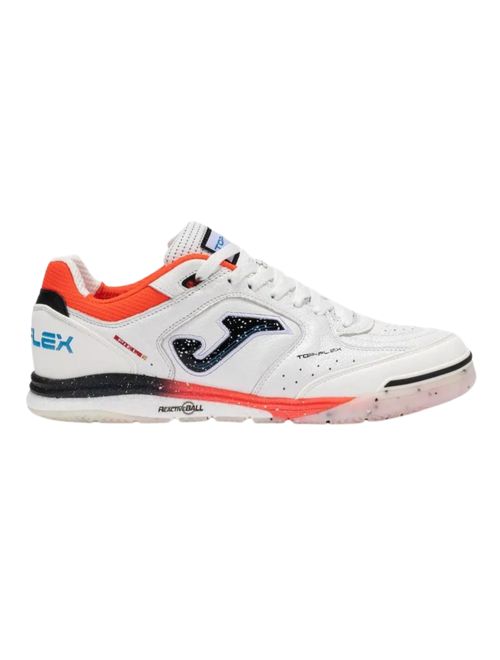 Chuteira Futsal Joma Top Flex Rebound Masculina - Branca/Coral