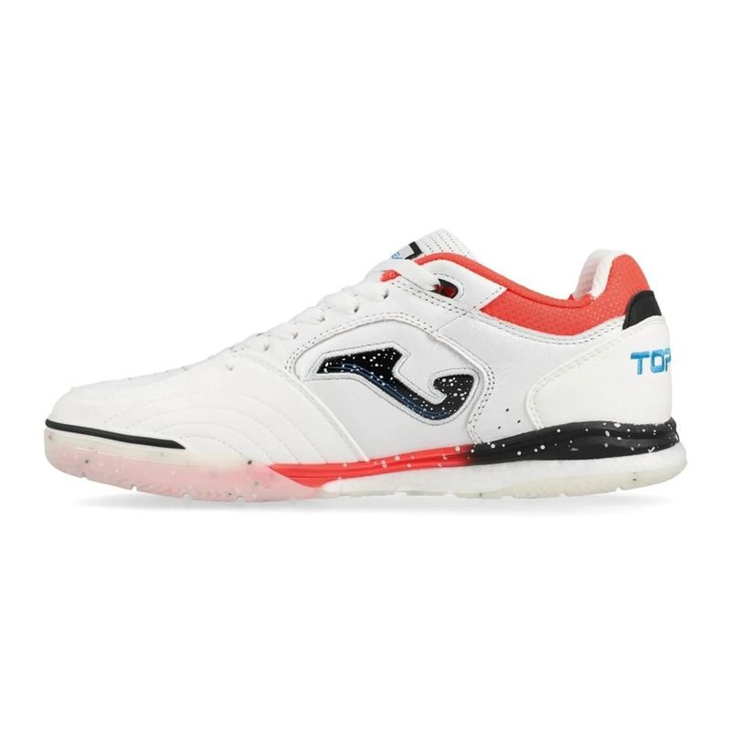chuteira-futsal-joma-top-flex-rebound-masculina-branca-coral