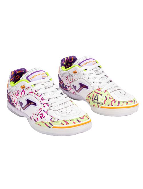 Chuteira Futsal  Joma Top Flex Amandinha 25 Unissex - Branca/Roxa