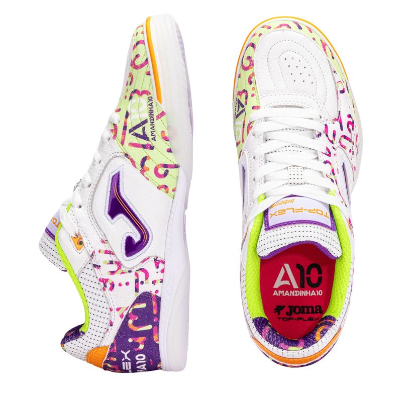 chuteira-futsal-joma-top-flex-25-amandinha-25-unissex-branca-roxa