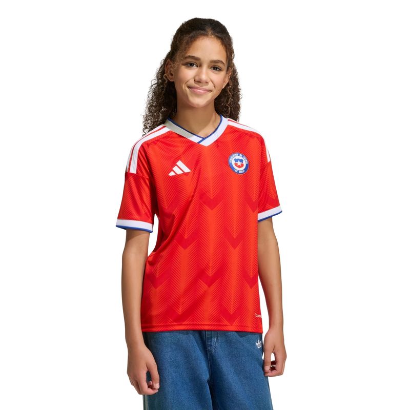 camisa chile i 26 adidas jersey infantil - vermelha