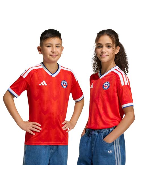 Camisa Chile I 26 Adidas Jersey Infantil - Vermelha