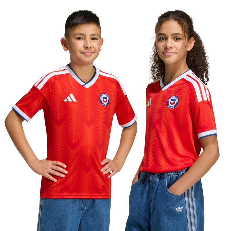 camisa chile i 26 adidas jersey infantil - vermelha
