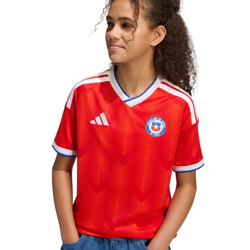 camisa chile i 26 adidas jersey infantil - vermelha