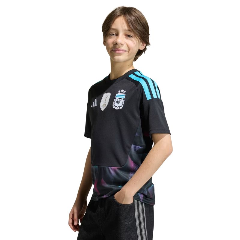 camisa argentina i 26 adidas goleiro infantil - preta