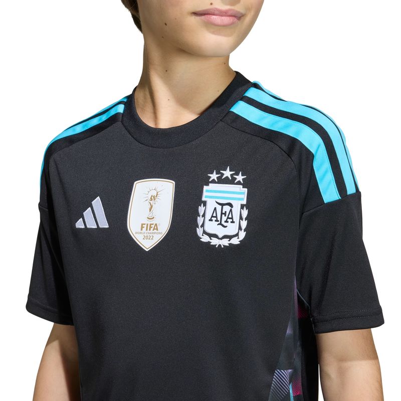 camisa argentina i 26 adidas goleiro infantil - preta