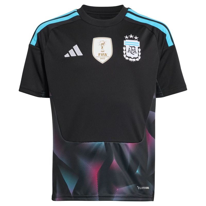 camisa argentina i 26 adidas goleiro infantil - preta