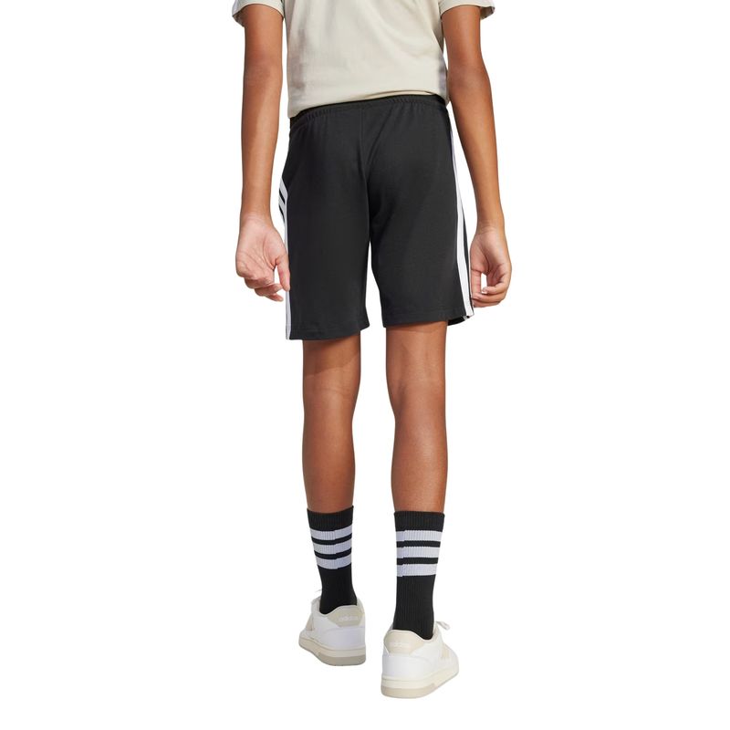 shorts adidas 3 stripes essentials infantil - preto