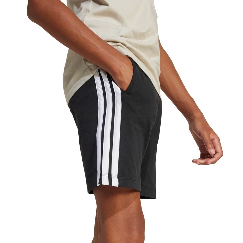 shorts adidas 3 stripes essentials infantil - preto