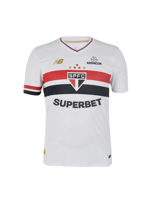 Camisa São Paulo I 25/26 New Balance Jogador Masculina - Branca/Vermelha