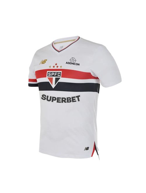 Camisa São Paulo I 25/26 New Balance Jogador Masculina - Branca/Vermelha