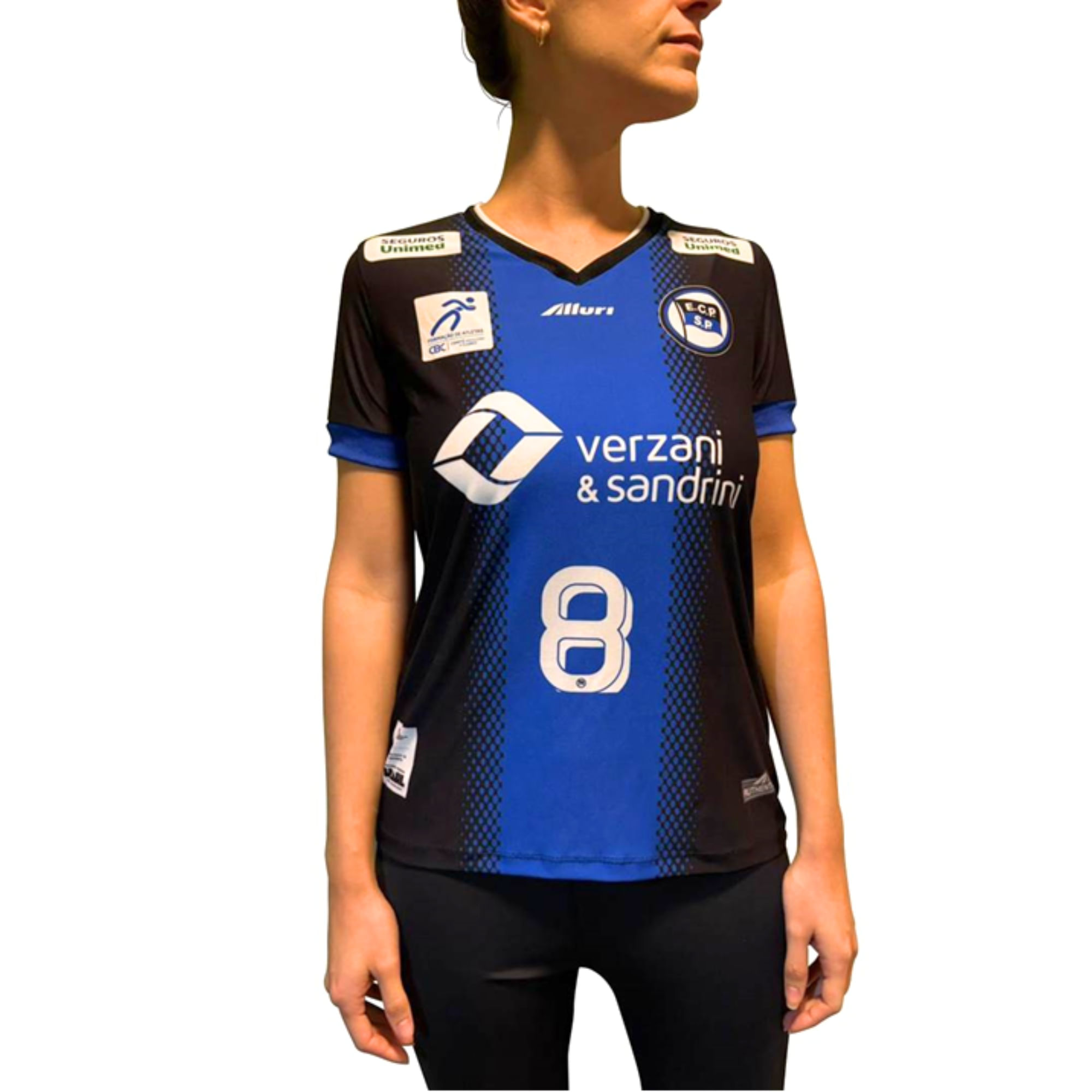 Camisa Esporte Clube Pinheiros Jaqueline Vôlei Feminina - Azul/Preta